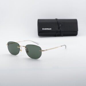 Montblanc MB0303S 001 Square Sunglasses - Gold/Grey